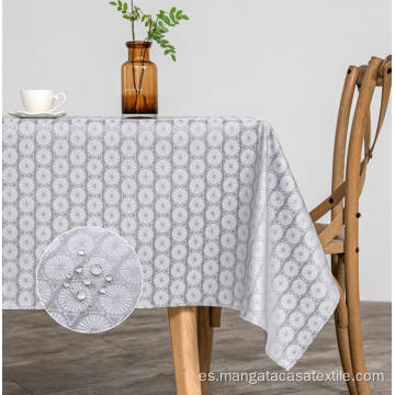 Mantel a impermeable jacquard gris